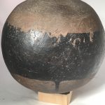 Untitled #1110 striped earthenware sphere