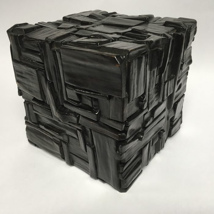 Untitled #1133 burnt wood cube (sold)